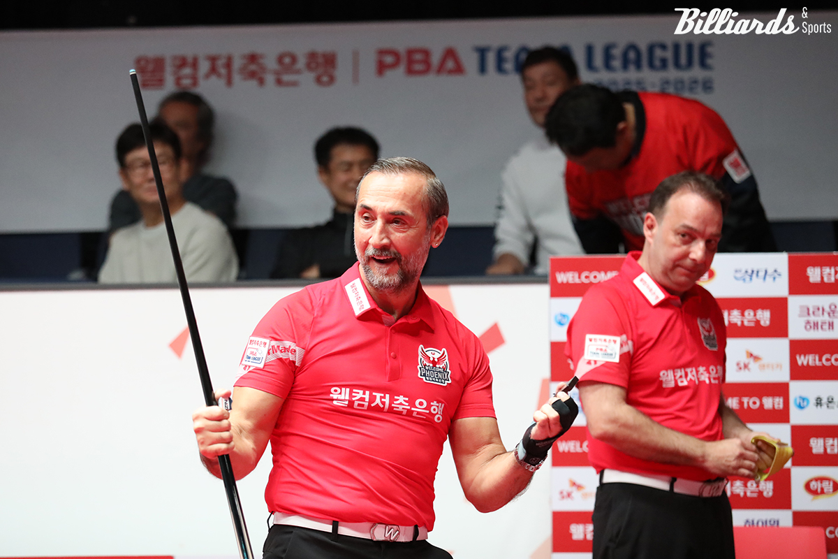 웰컴저축은행이 남자단식전의 강세를 앞세워 1라운드 우승 팀 하나카드를 세트스코어 4-3으로 제압했다.  사진=고양/이용휘 기자