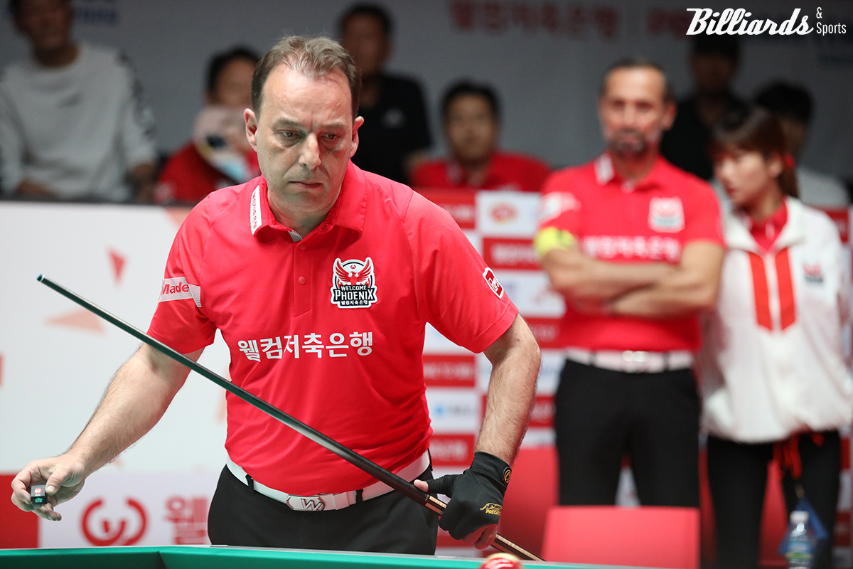 5세트 남자단식에서 승리하며 물꼬를 튼 다니엘 산체스(웰컴저축은행).