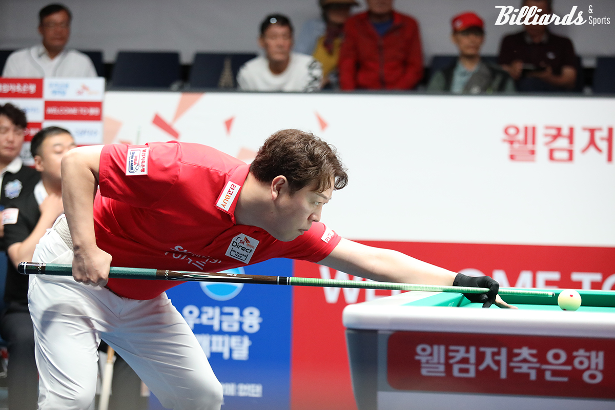 강동궁이 3세트에서 퍼펙트큐를 터트린 SK렌터카가 3라운드 4일 차 경기에서 우리금융캐피탈을 4-3으로 제압했다.  사진=고양/이용휘 기자