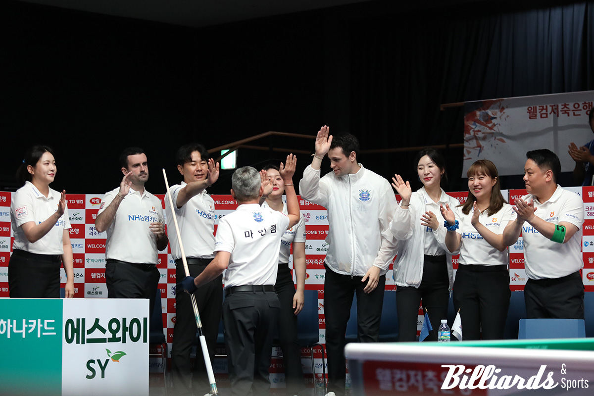 NH농협카드가 세트스코어 1-3의 열세를 뒤집고 4-3의 역전 승리를 거뒀다. 사진=이용휘 기자