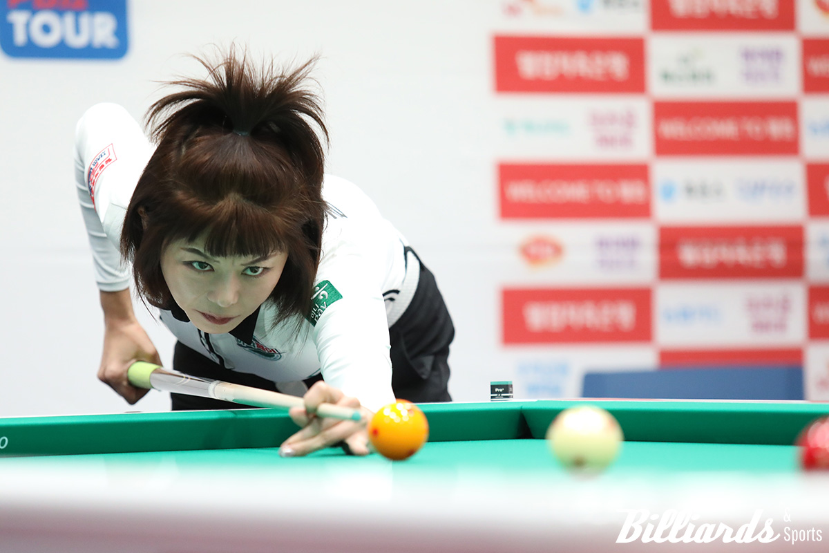 여자 선수 최초로 세트 200승을 거둔 김가영(하나카드).