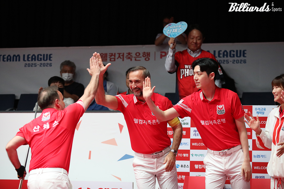 웰컴저축은행이 3라운드 6, 7일 차에 이틀 연속 영봉승을 거두며 종합순위 1위 경쟁에 불을 붙였다.  사진=고양/이용휘 기자