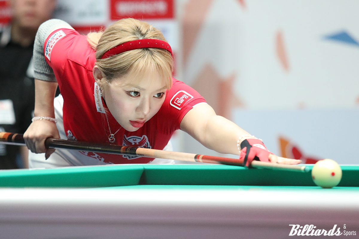 2세트 여자복식에서 혼자 7점을 치며 활약한 김예은(웰컴저축은행).