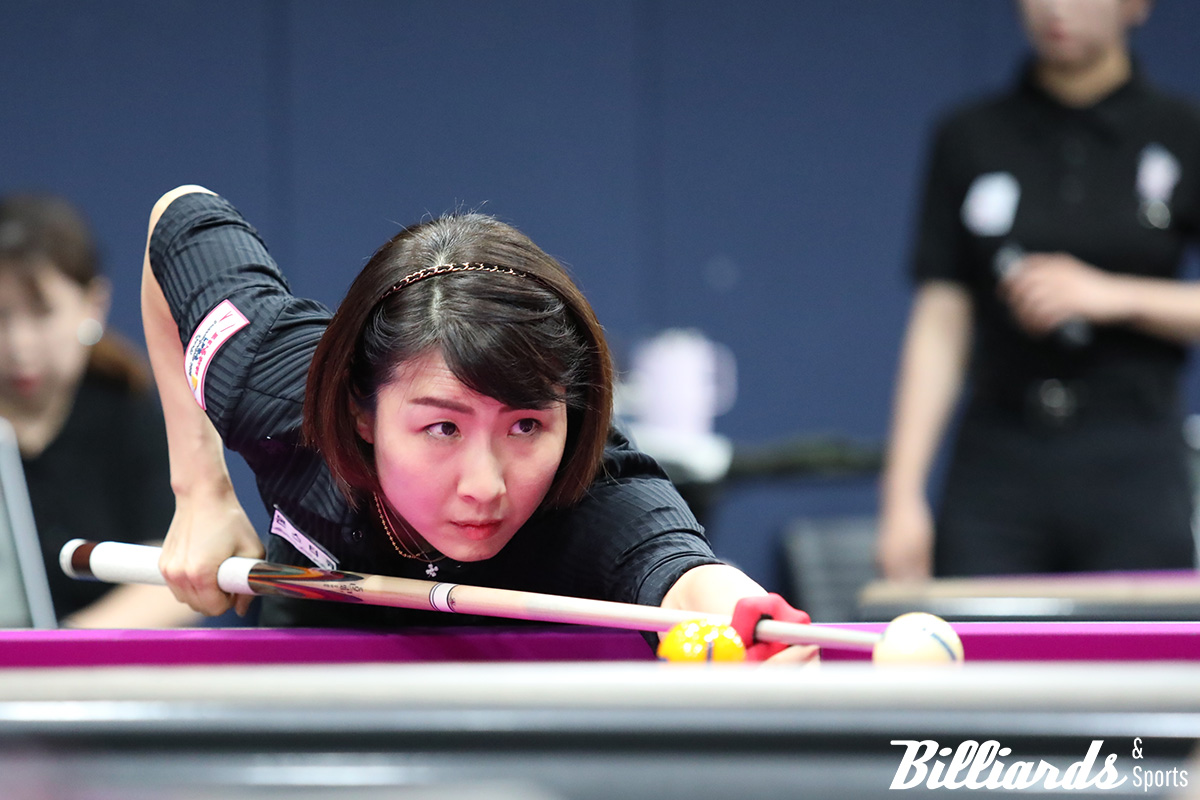 연이틀 1점대의 애버리지를 기록하며 64강에 진출한 김보름.