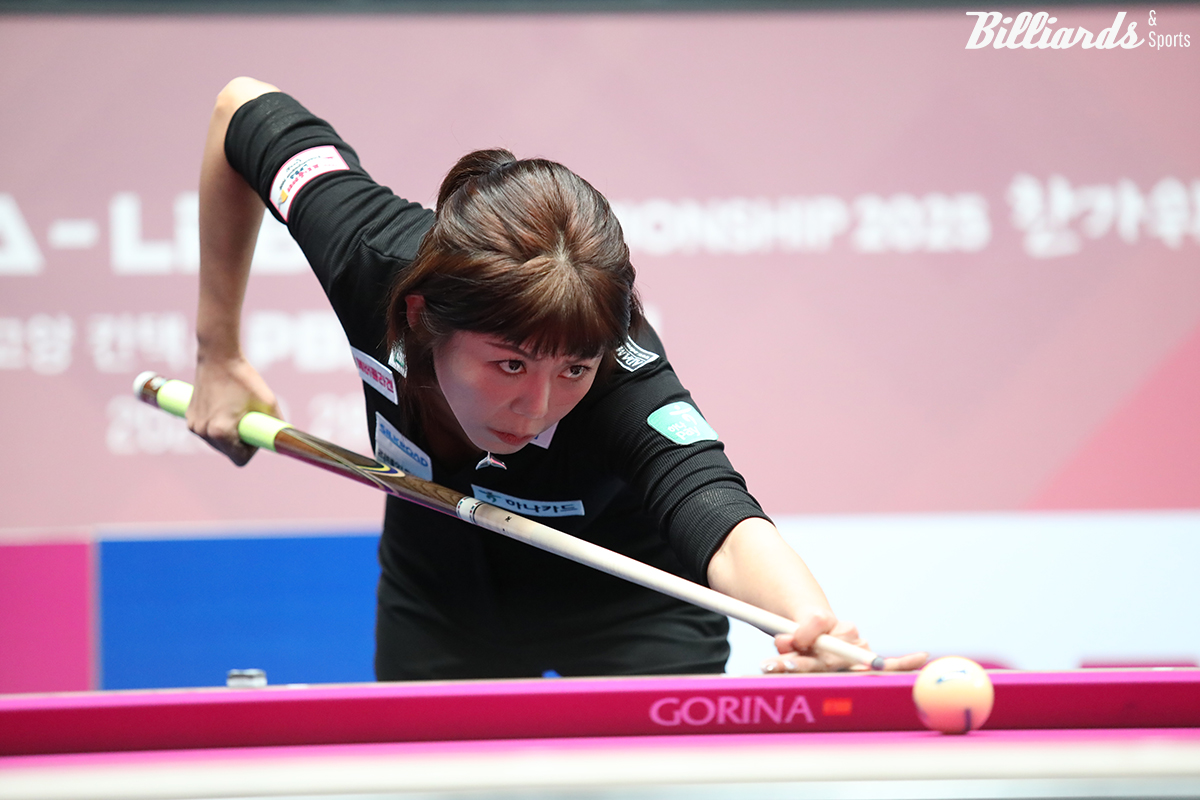 김가영(하나카드)이 5차 투어 첫 경기 64강전에서 애버리지 1.136의 맹타를 휘두르며 승리를 거뒀다.  사진=고양/이용휘 기자