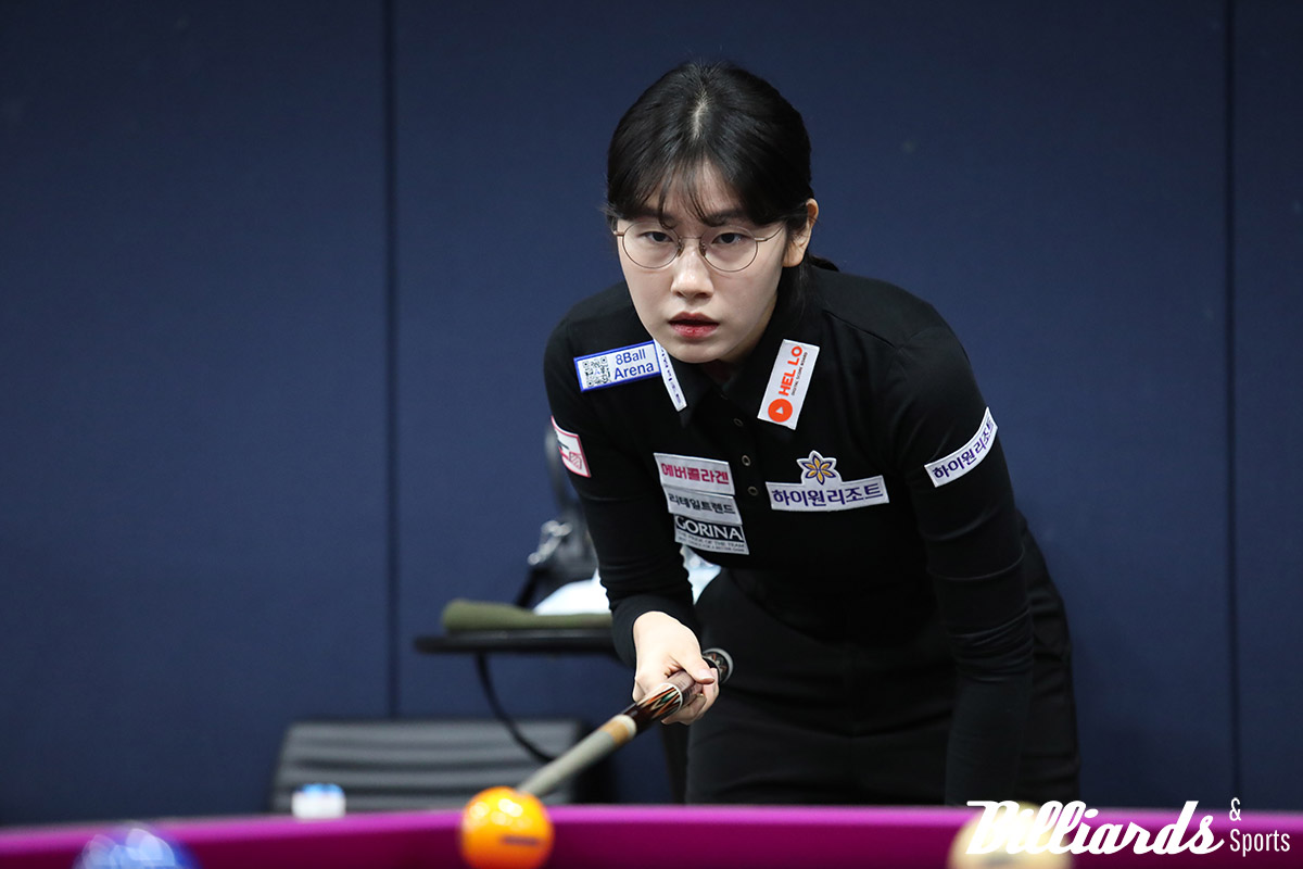 여자 프로당구 원조 여왕 이미래(하이원리조트)가 5차 투어 크라운해태 LPBA 챔피언십 한가위 64강전에서 애버리지 1.786으로 전체 1위를 차지하며 32강에 진출했다.  사진=고양/이용휘 기자