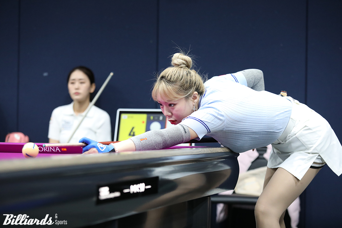 김예은(웰컴저축은행)은 32강에서 최지민에게 3-1로 역전승을 거뒀다.
