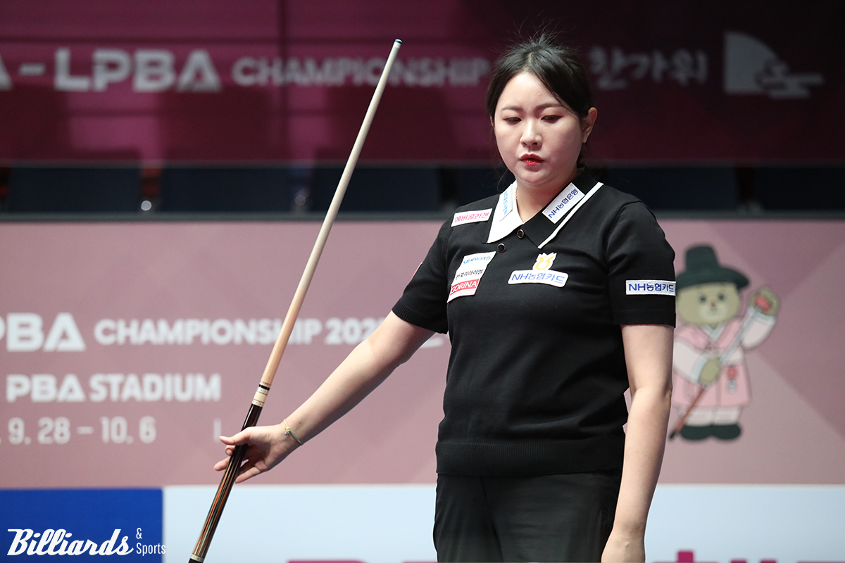 김민아(NH농협카드)가 두 대회 연속 32강에서 승부치기 0 대 1 패배를 당하며 부진을 이어갔다.  사진=고양/이용휘 기자