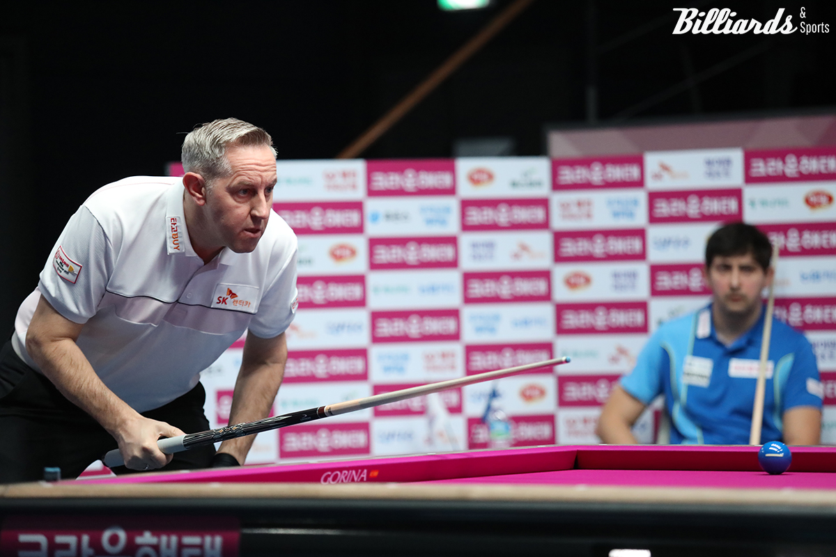 다비드 마르티네스(크라운해태)와 에디 레펀스(SK렌터카)가 16강전에서 맞붙어 치열한 승부가 벌어졌다.