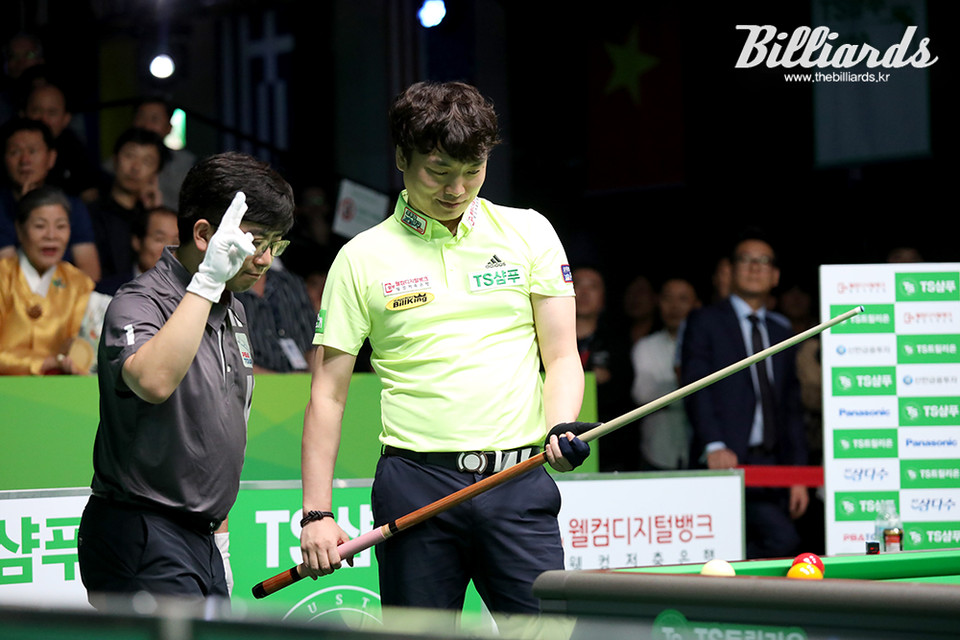 지난 19-20시즌 처음 열린 '한가위 당구 대전'에서 결승에 진출한 강민구. 이 경기에서 강민구는 프레데리크 쿠드롱(벨기에)과 PBA 투어 첫 우승이 걸린 진검승부를 벌였다.