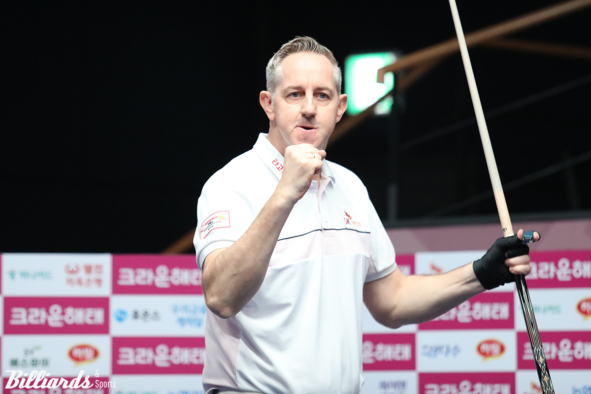 에디 레펀스(SK렌터카)가 한가위 당구 대전 준결승전에서 강민구(우리금융캐피탈)를 세트스코어 4-2로 꺾고 결승에 진출했다. 사진=고양/이용휘 기자