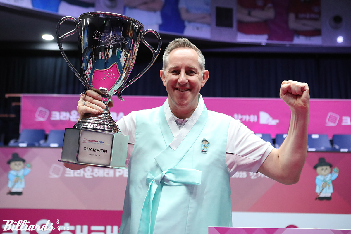 에디 레펀스(SK렌터카)가 6일 열린 5차 투어 크라운해태 PBA 챔피언십 한가위 결승전에서 조재호(NH농협카드)를 4-3으로 꺾고 한가위 당구왕에 등극하며 통산 2승을 달성했다.  사진=고양/이용휘 기자