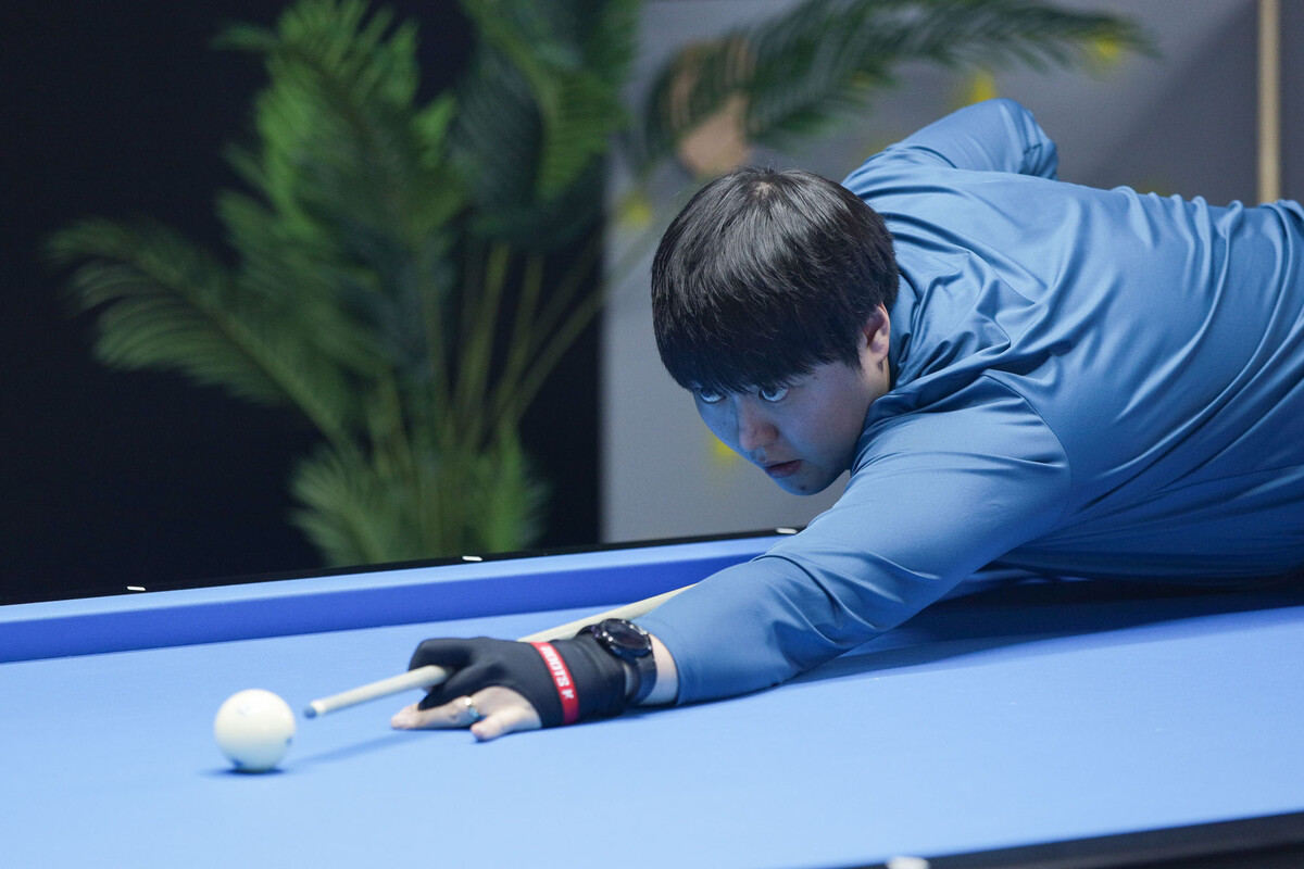 이범열(시흥체육회)이 앤트워프 3쿠션 당구월드컵 예선 2라운드(PPQ)에서 종합순위 1위를 차지했다.  사진=SOOP 제공