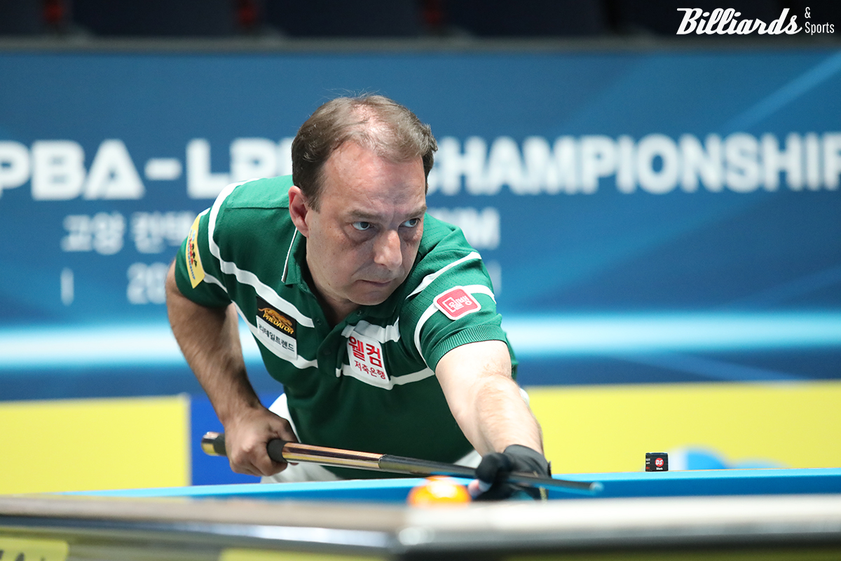 다니엘 산체스(웰컴저축은행)가 6차 투어 휴온스 PBA 챔피언십 8강에 진출하며 건재함을 과시했다.  사진=고양/이용휘 기자