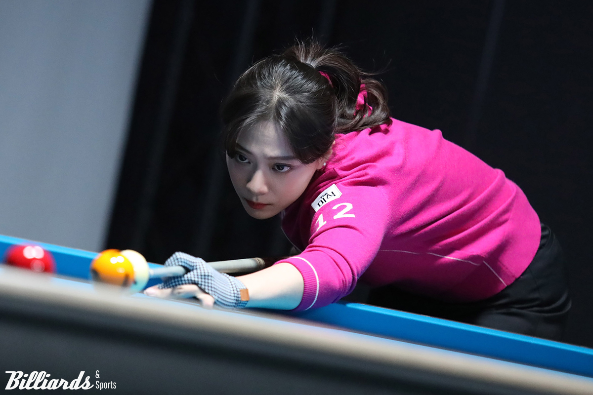 정보윤(하림)은 하윤정에게 3-1로 승리하며 7차 투어 16강에 진출, 이우경(에스와이)과 8강 진출을 다툰다.  사진=정선/이용휘 기자