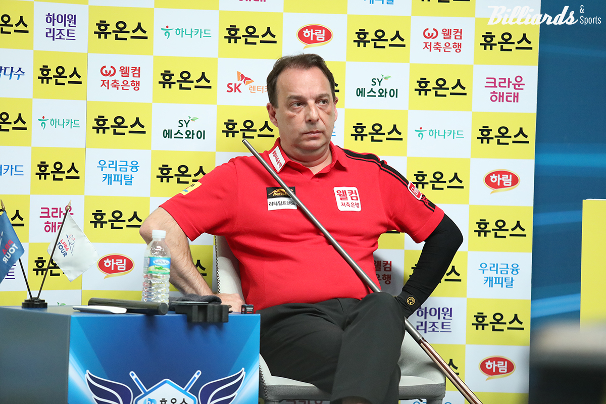 다니엘 산체스(웰컴저축은행)가 7차 투어 하이원리조트 PBA 챔피언십 16강에 유럽 선수 중 유일하게 진출했다.   사진=이용휘 기자