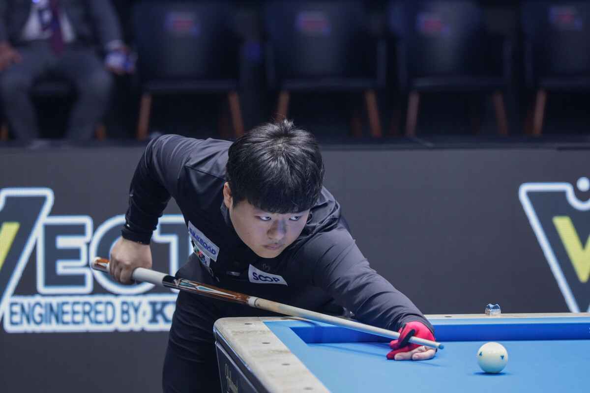 조명우(서울시청)가 2025 광주 세계3쿠션당구월드컵을 우승하며 세계랭킹 1위와 UMB 이벤트랭킹 1위를 차지했다.  사진=SOOP 제공