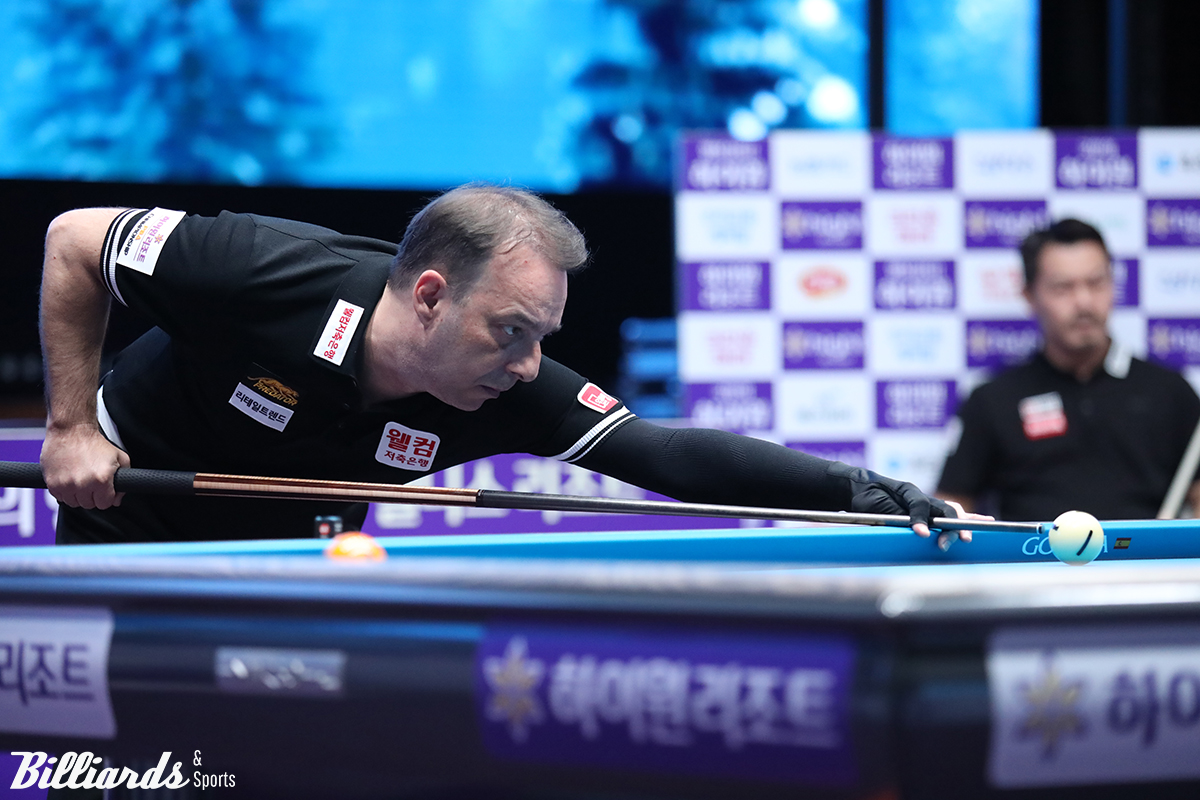 산체스는 이상용의 활약에 어려운 승부를 펼치다가 막판에 7점, 9점 등 두 차례 장타로 역전승을 거뒀다.