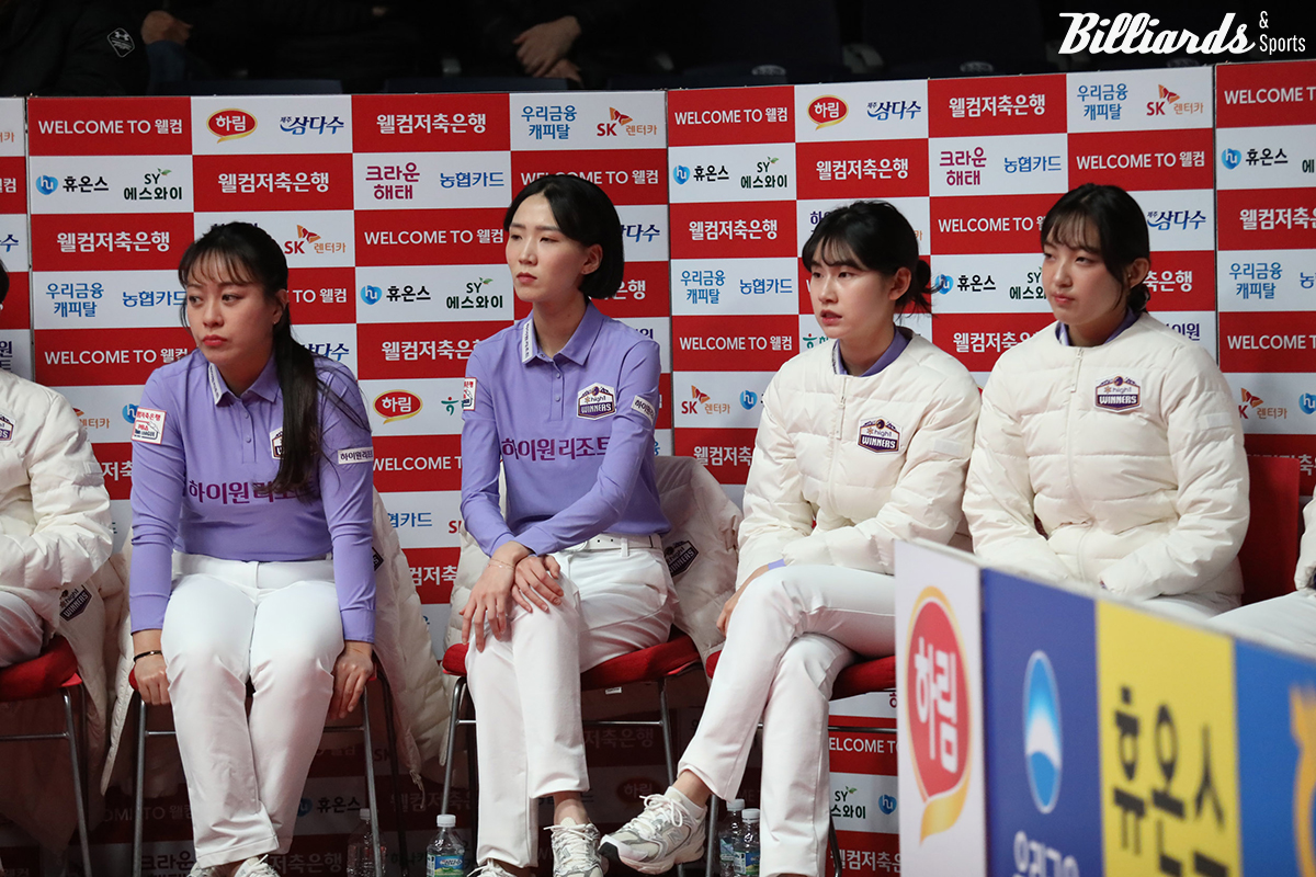 하이원리조트 여자 선수들. 왼쪽부터 임경진, 김다희, 이미래, 전지우.