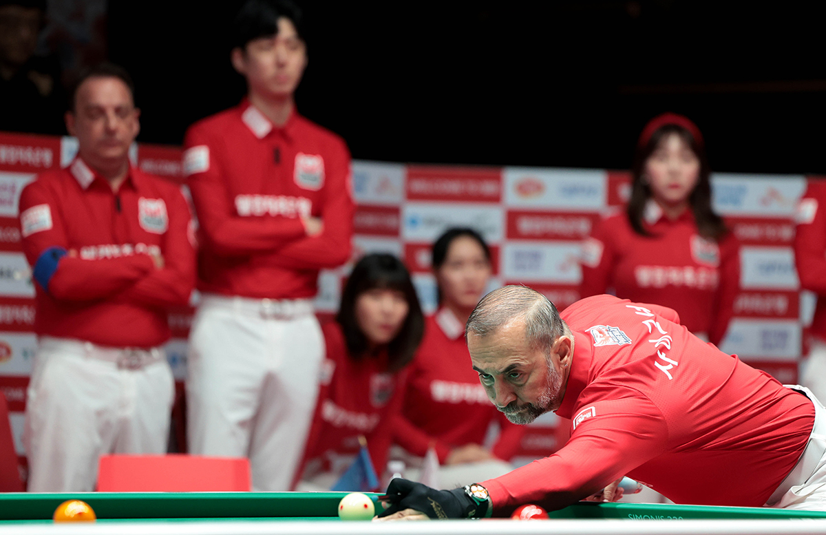 1세트 퍼펙트큐에 이어 3세트에서도 1이닝에 하이런 14점을 득점한 세미 사이그너(튀르키예).